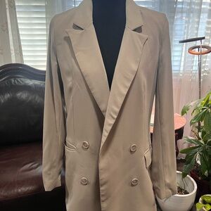 Rachel Zoe Light Tan Double-Breasted Blazer